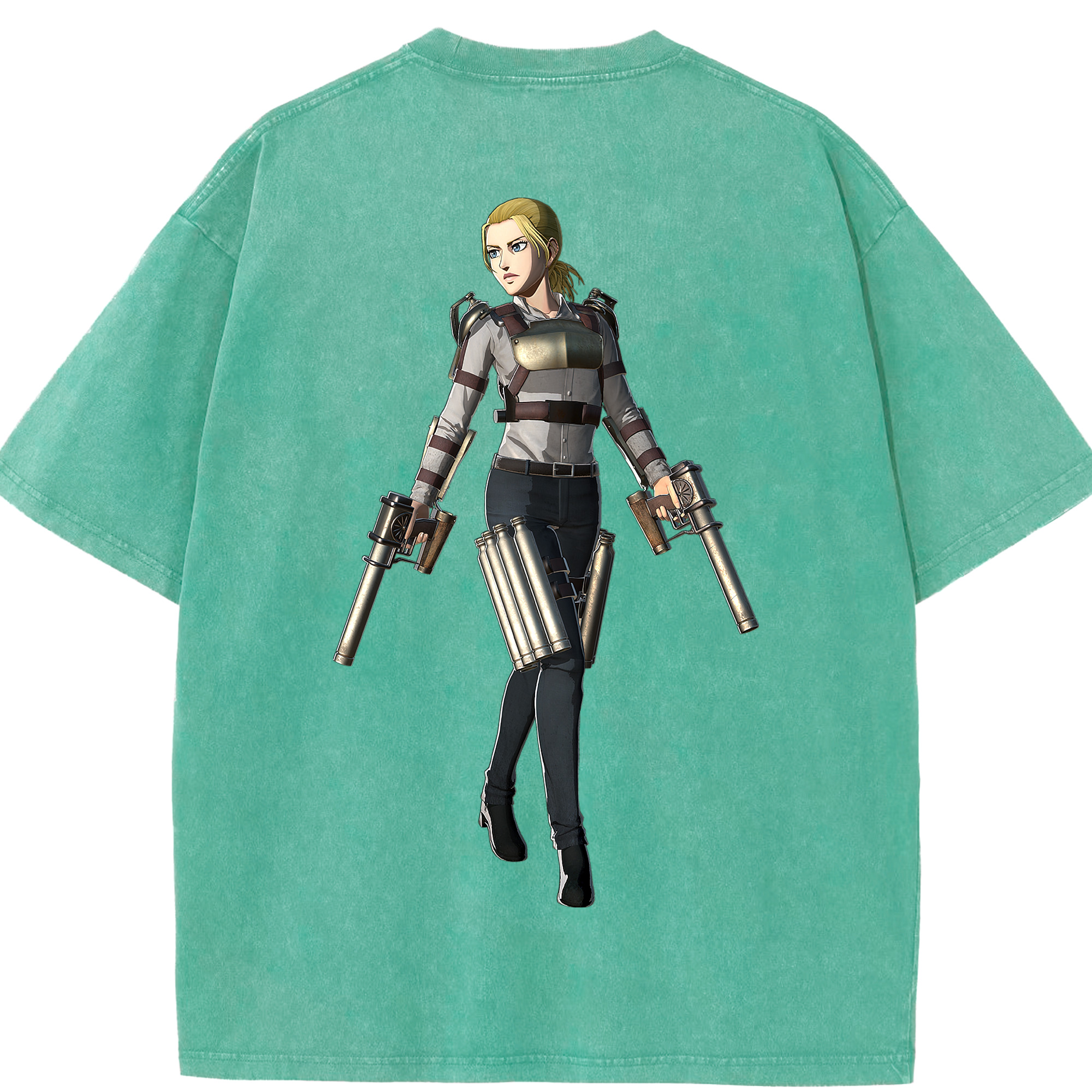 （画像用） 進撃の巨人 Attack on Titan 綿100% ヴィンテージ風 半袖Tシャツ（背面プリント）